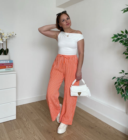 Pantalon gaze de coton orange LUCIA