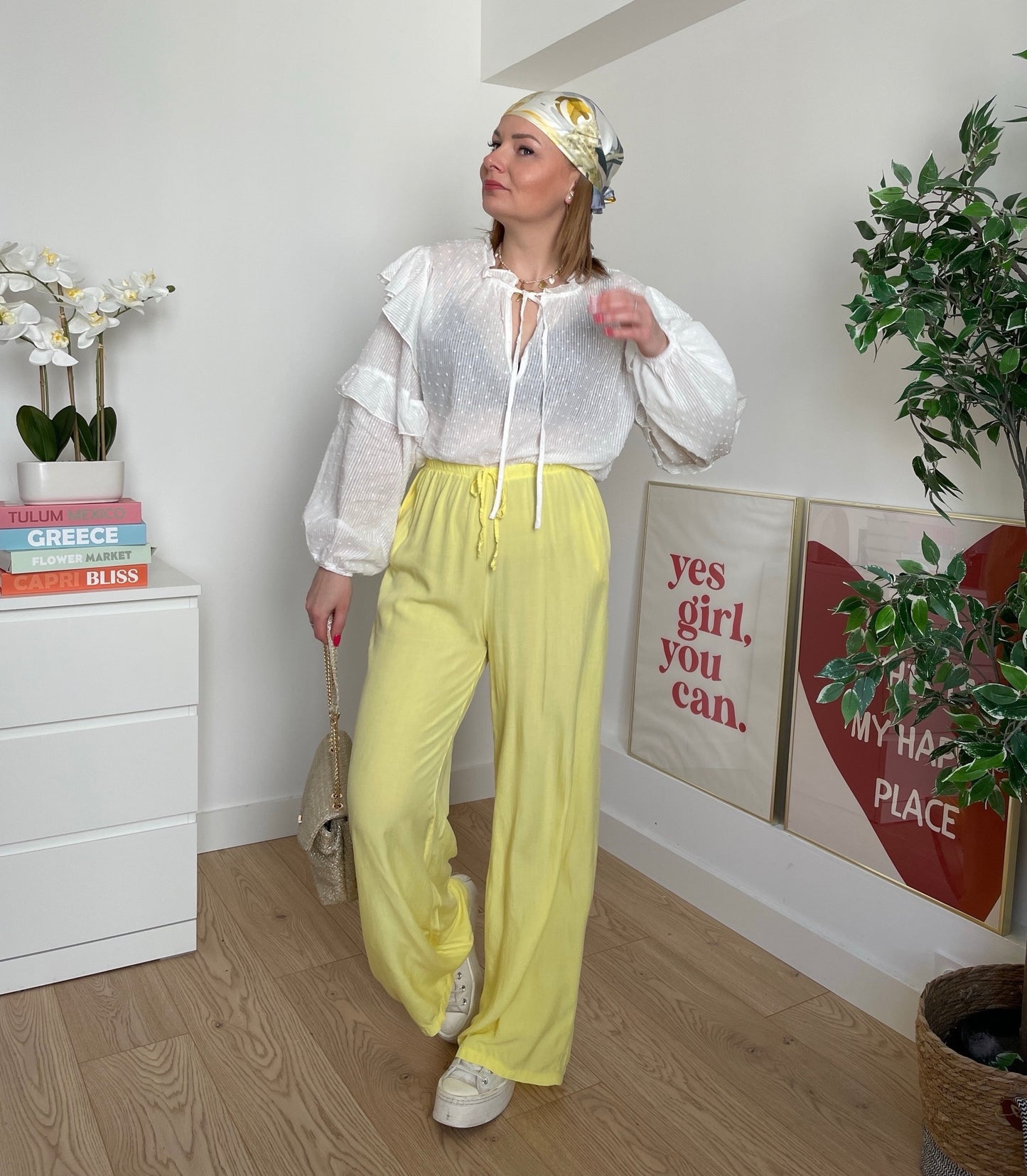 Pantalon fluide jaune CLAIRE