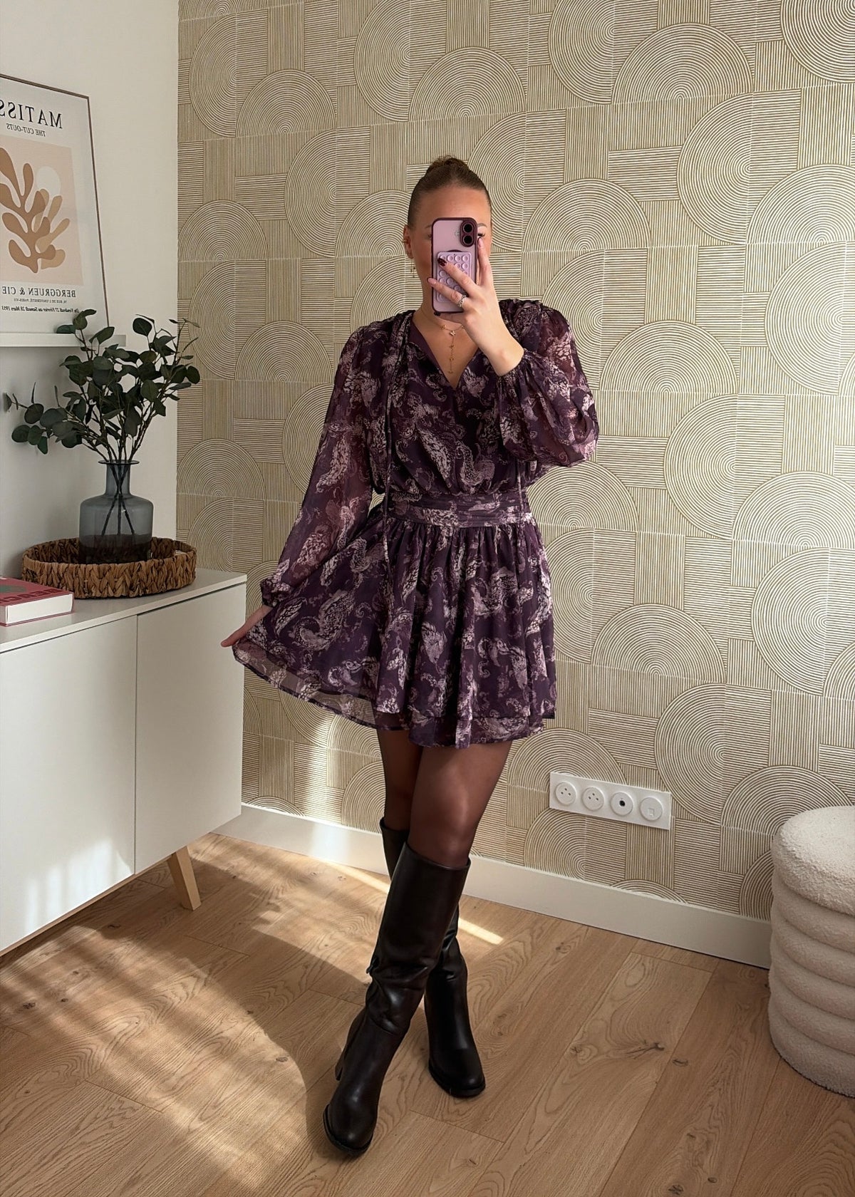 Robe bohème prune - LÉONIE
