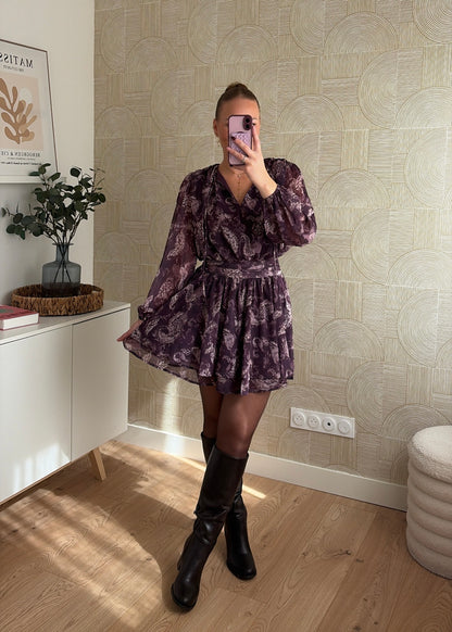 Robe bohème prune - LÉONIE