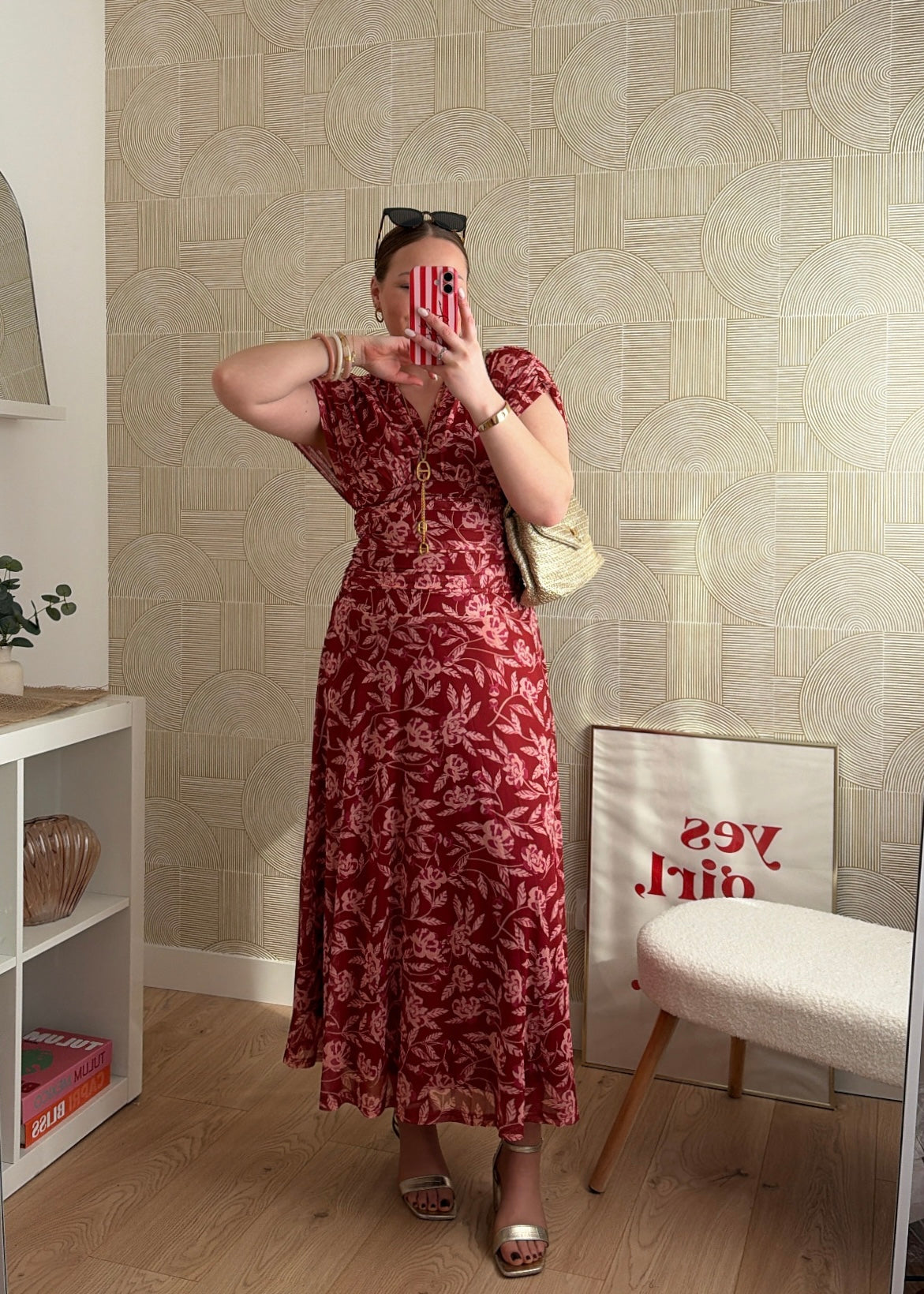 Robe drapée longue - TERRACOTTA