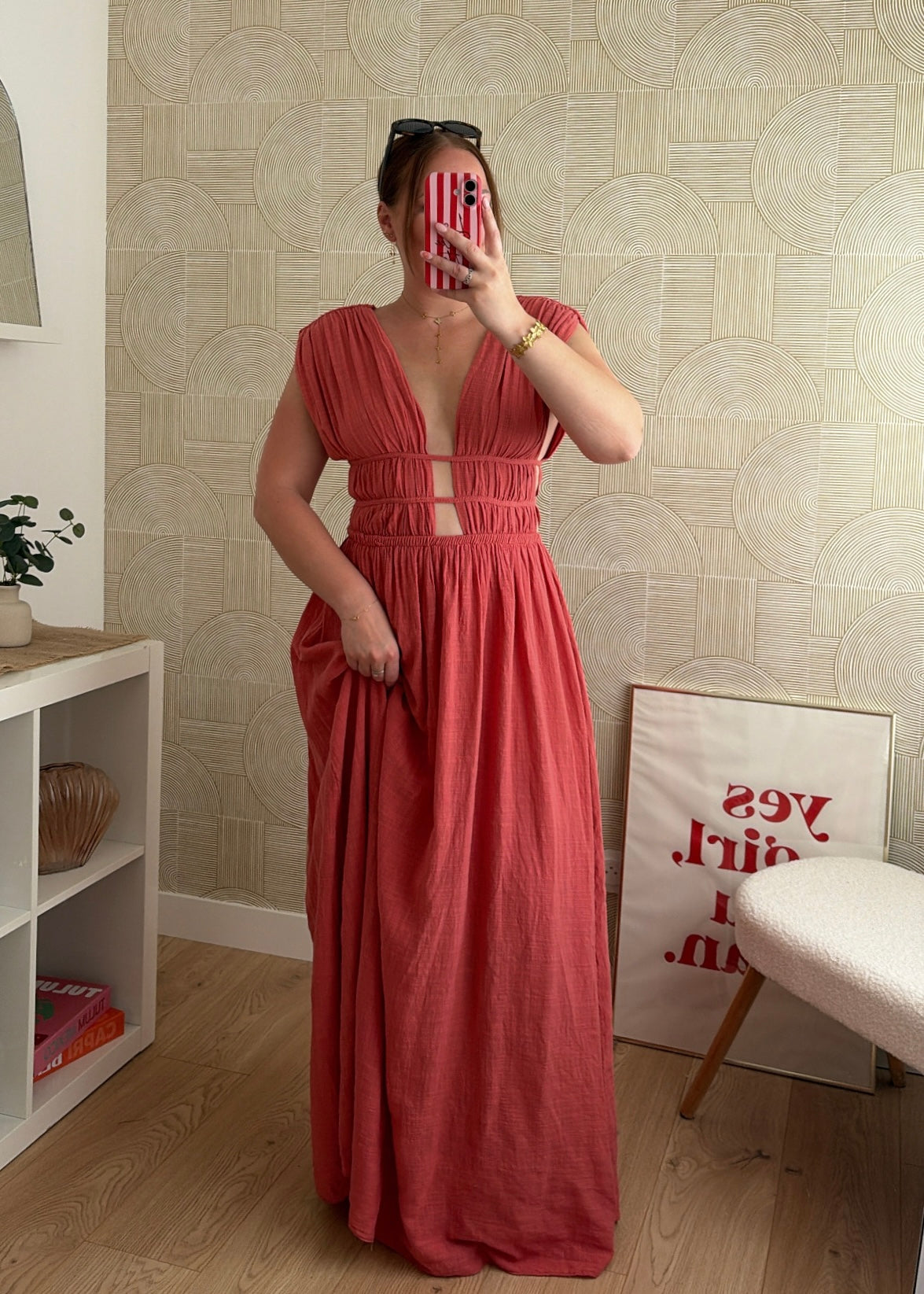 Robe longue saumon - LAYNA