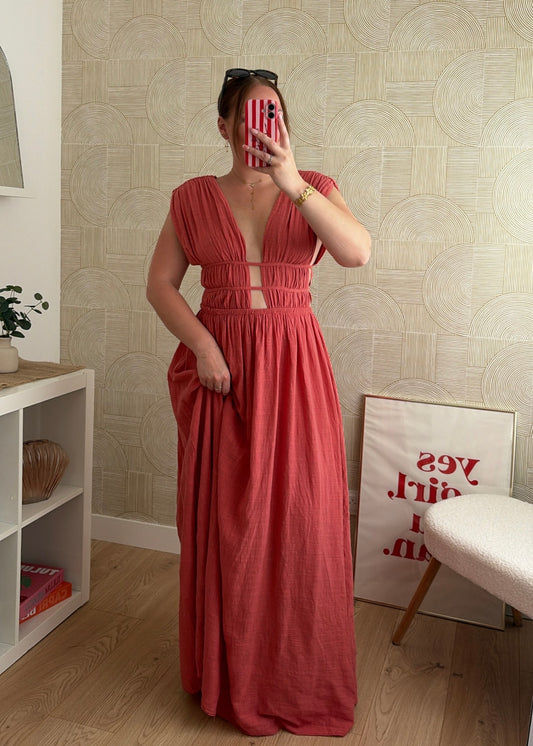 Robe longue saumon - LAYNA