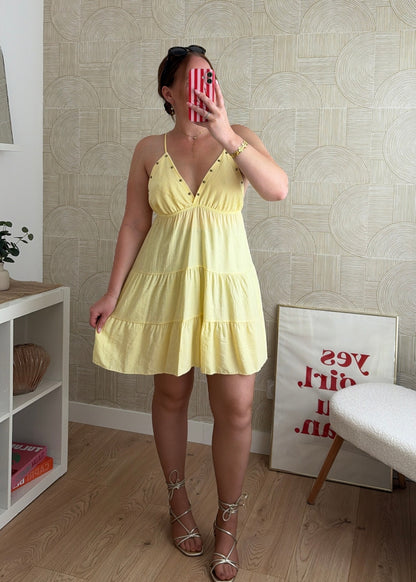 Robe cloutée jaune - OLIVIA