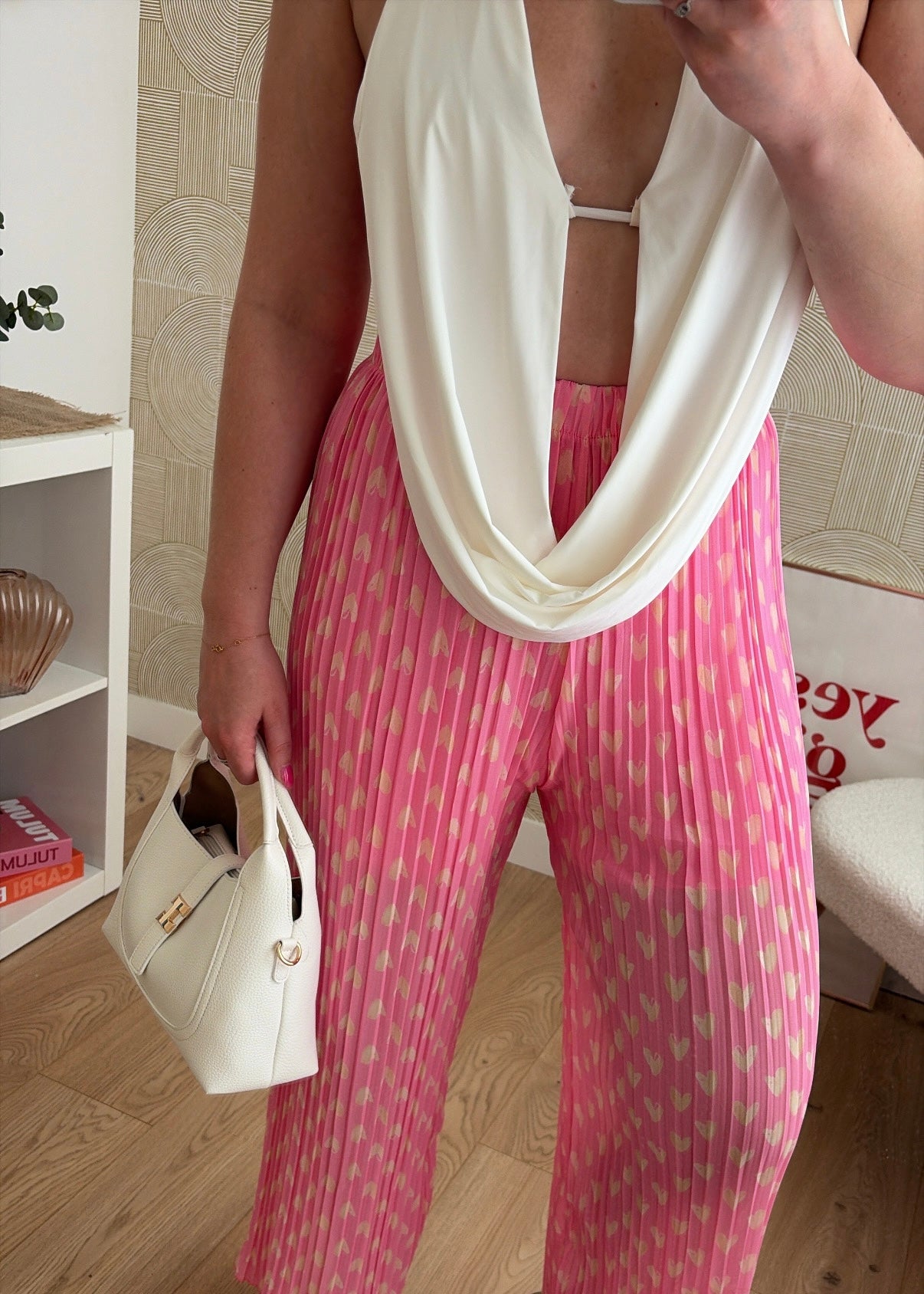 Pantalon plissé coeurs - LOVELY