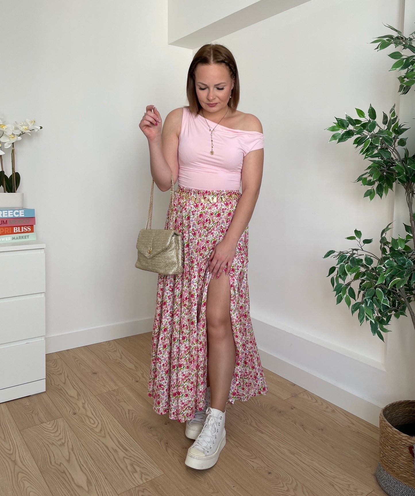 Top asymétrique rose LOA