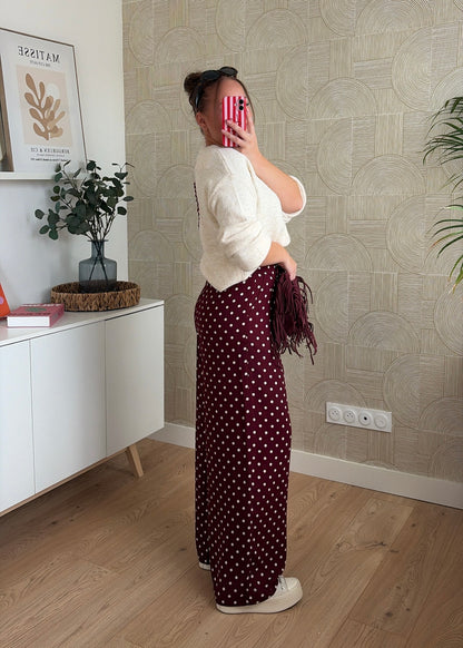 Pantalon bordeaux - POIS