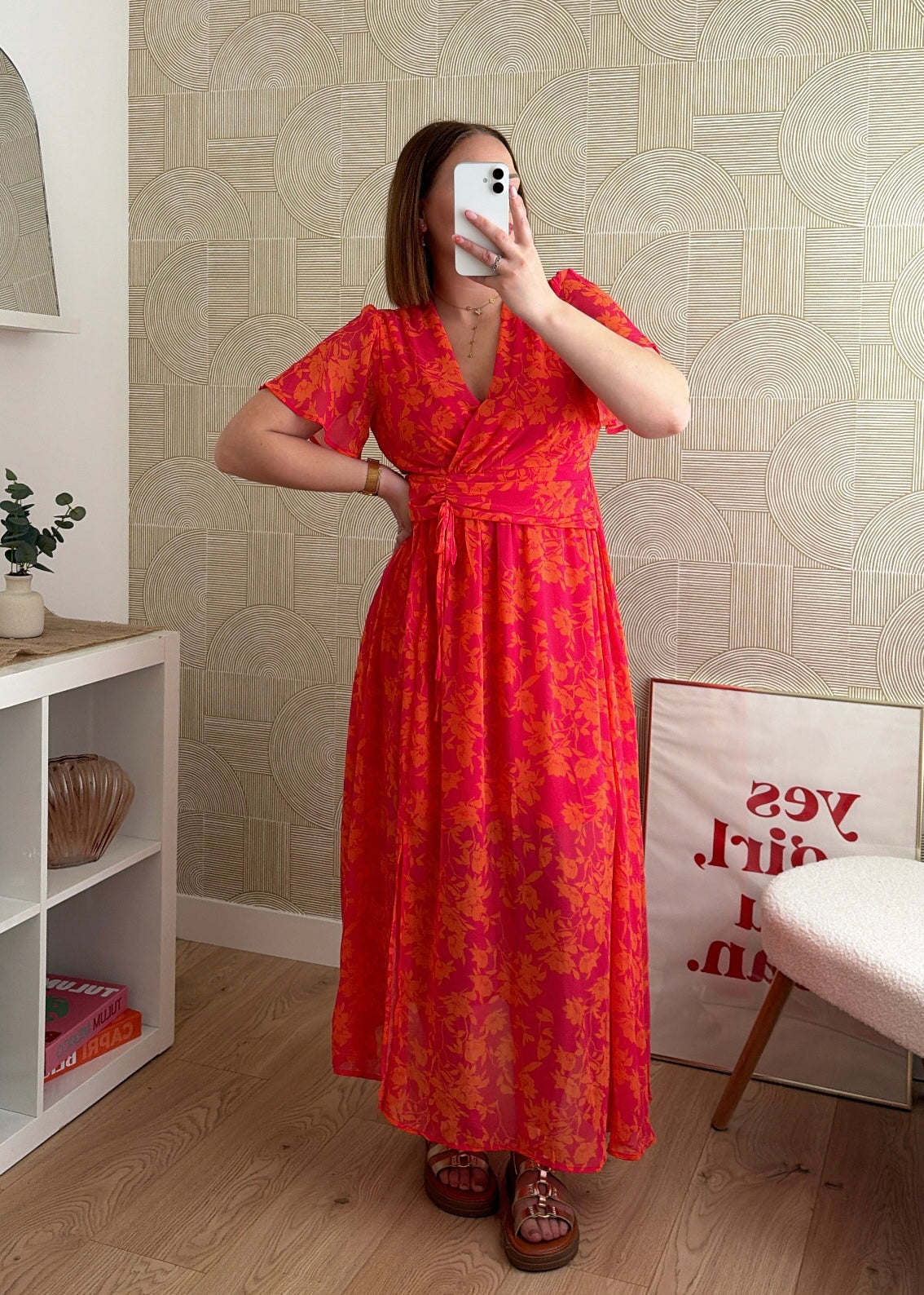 Robe longue orange - ALMA
