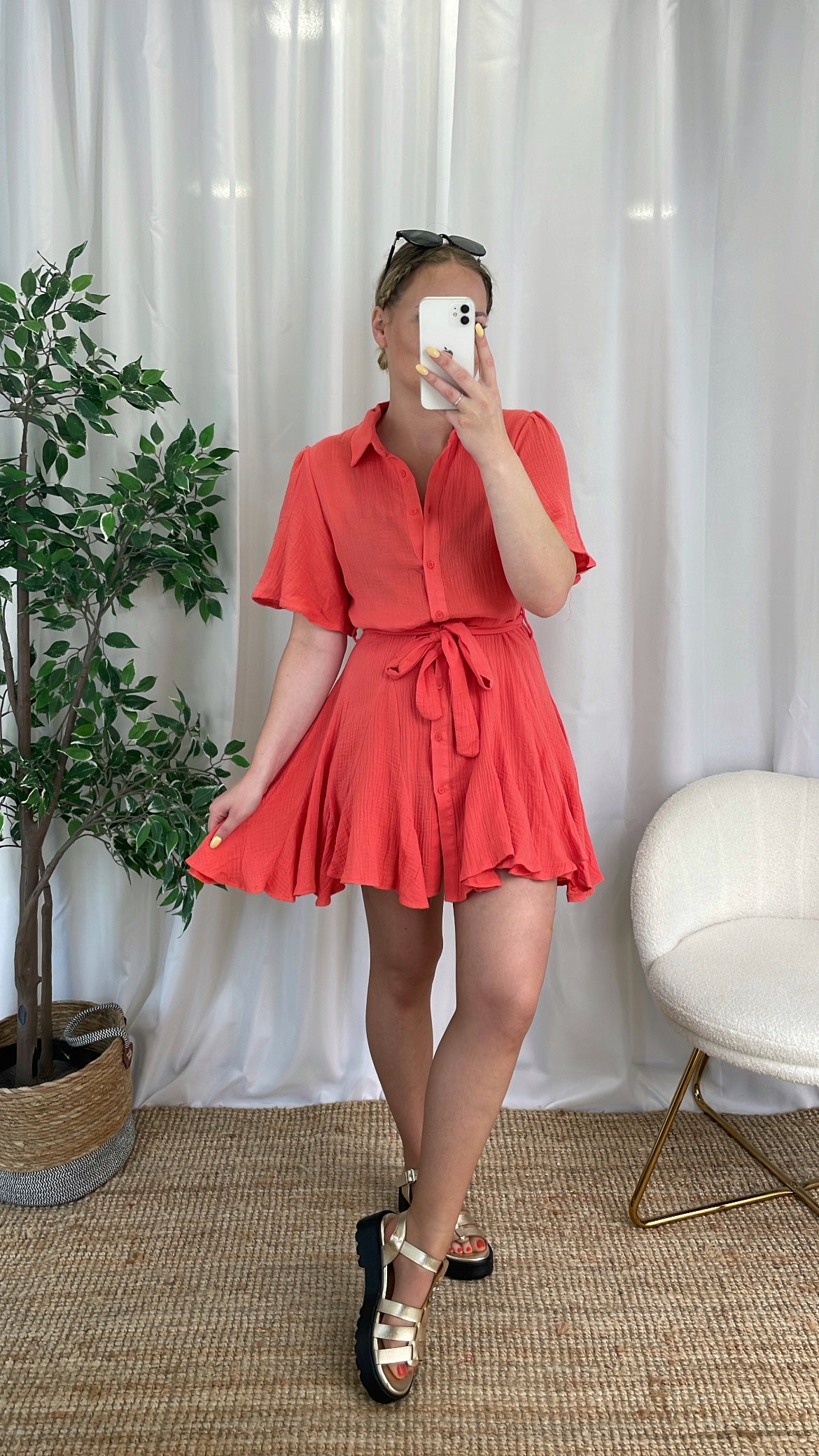 Robe patineuse corail - ASSIA