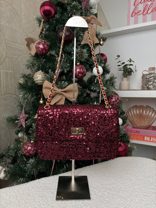 Sac à main bordeaux - SEQUINS