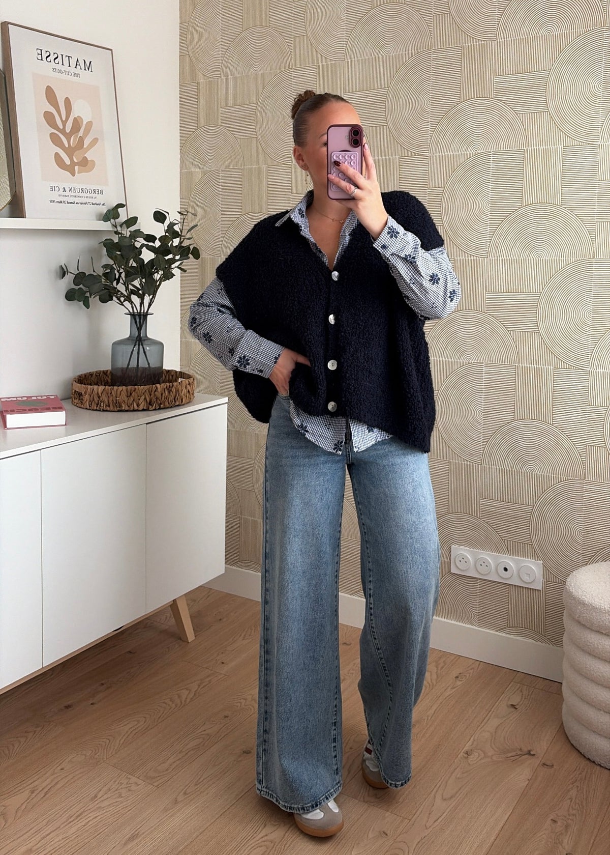 Gilet bouclette bordeaux - JOY