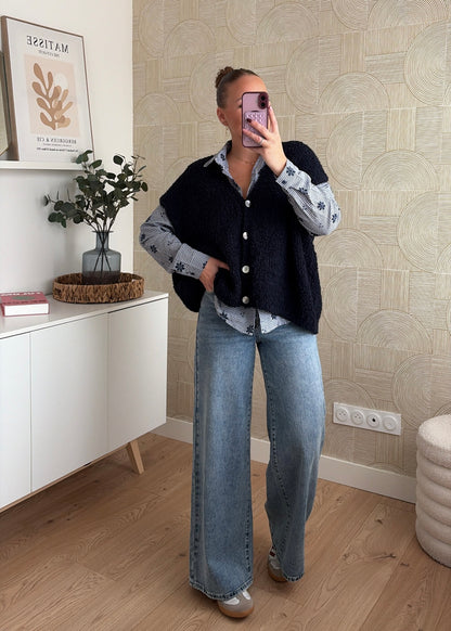 Gilet bouclette bordeaux - JOY