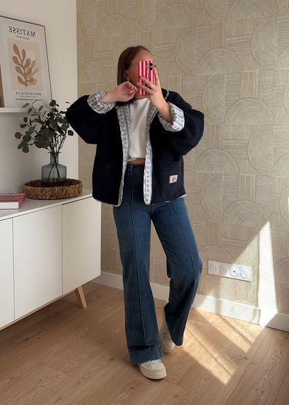 Veste réversible teddy navy - LORIA