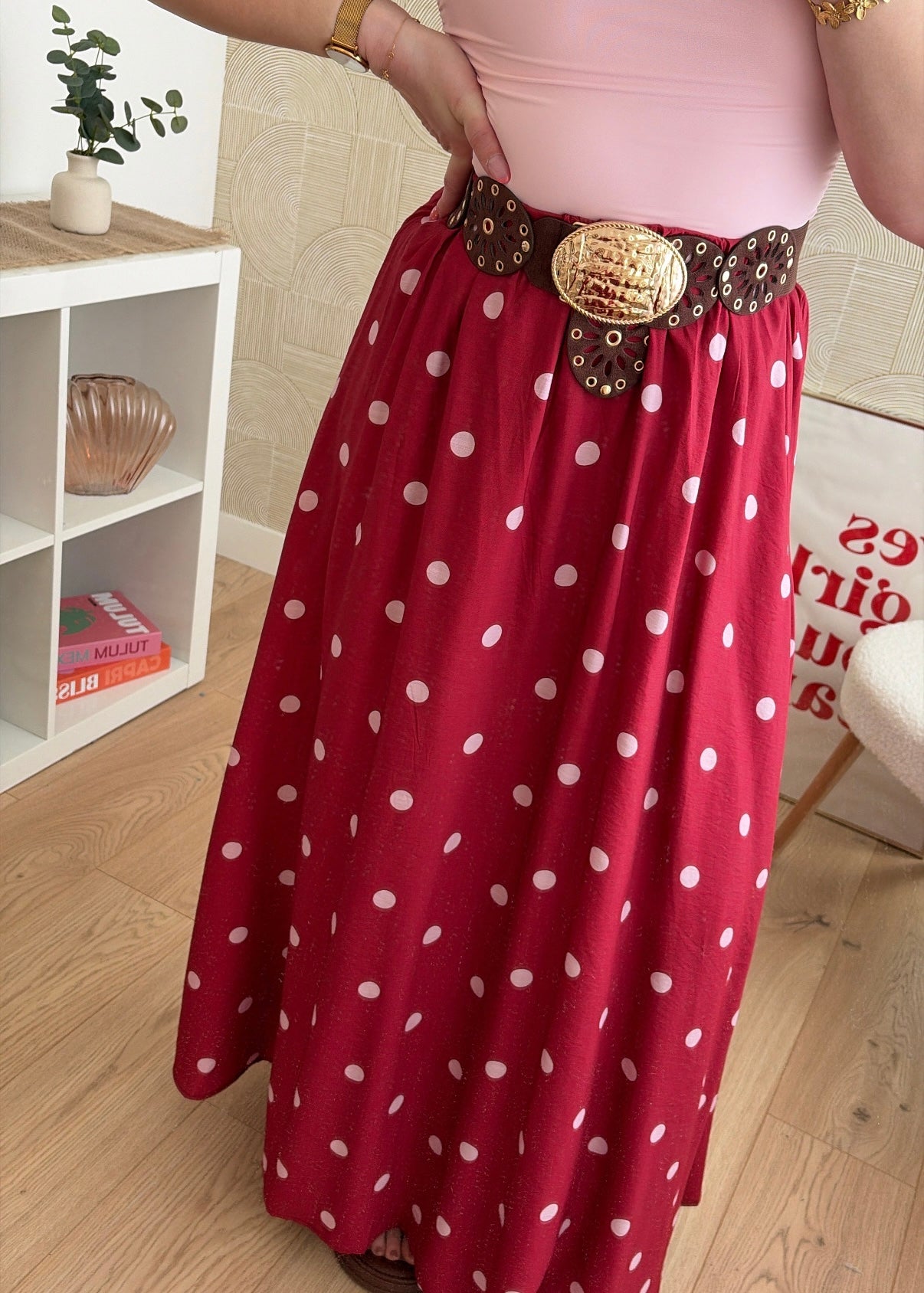 Jupe longue burgundy - POIS