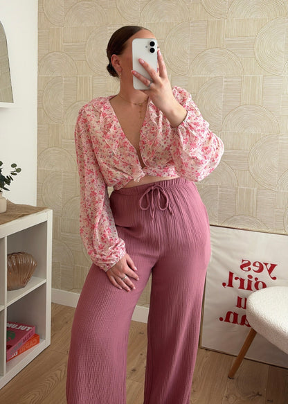 Pantalon rose - GAZE DE COTON