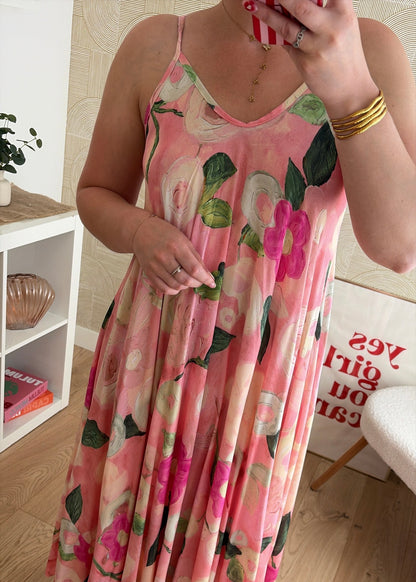 Robe longue rose - FLORA