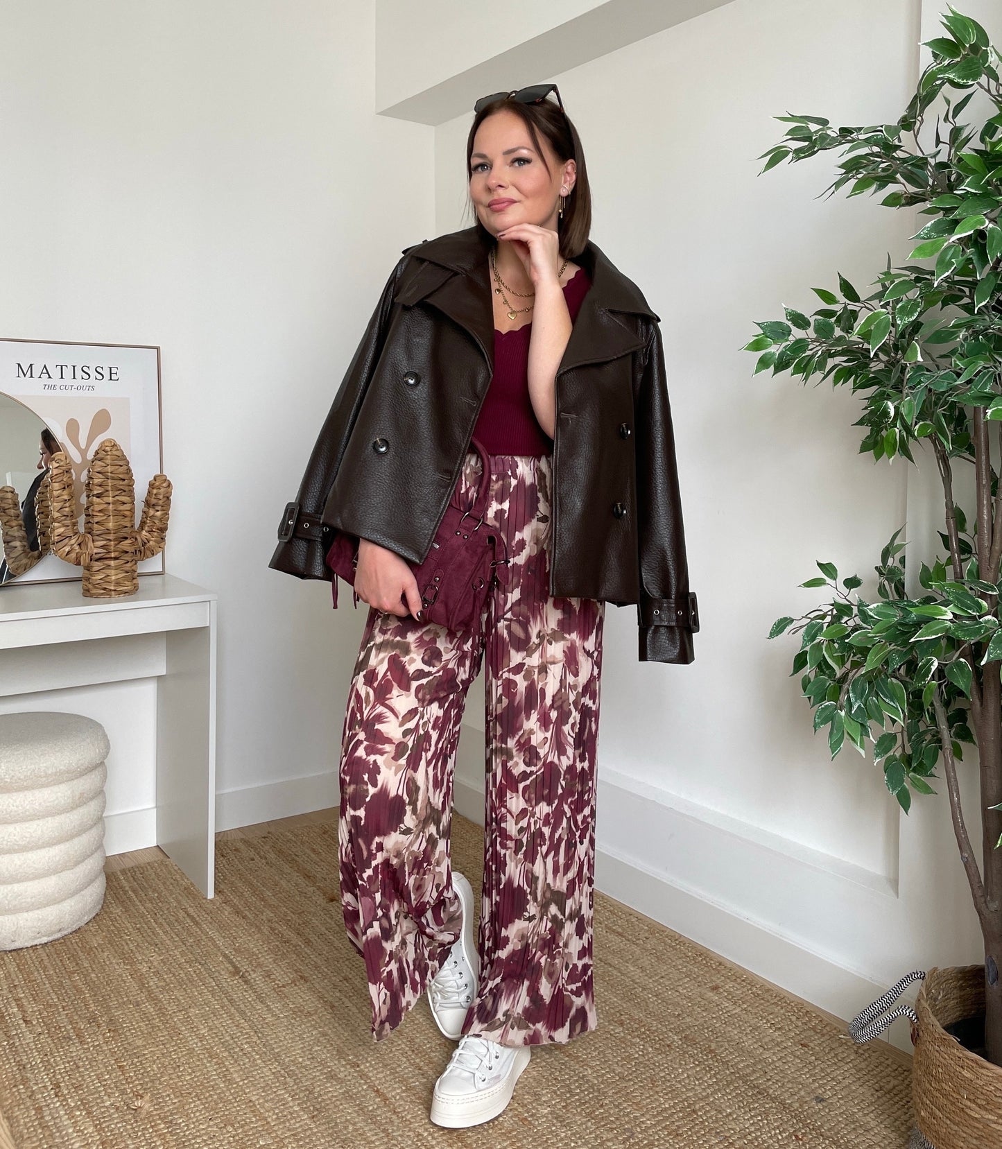 Pantalon plissée bordeaux - MOKA
