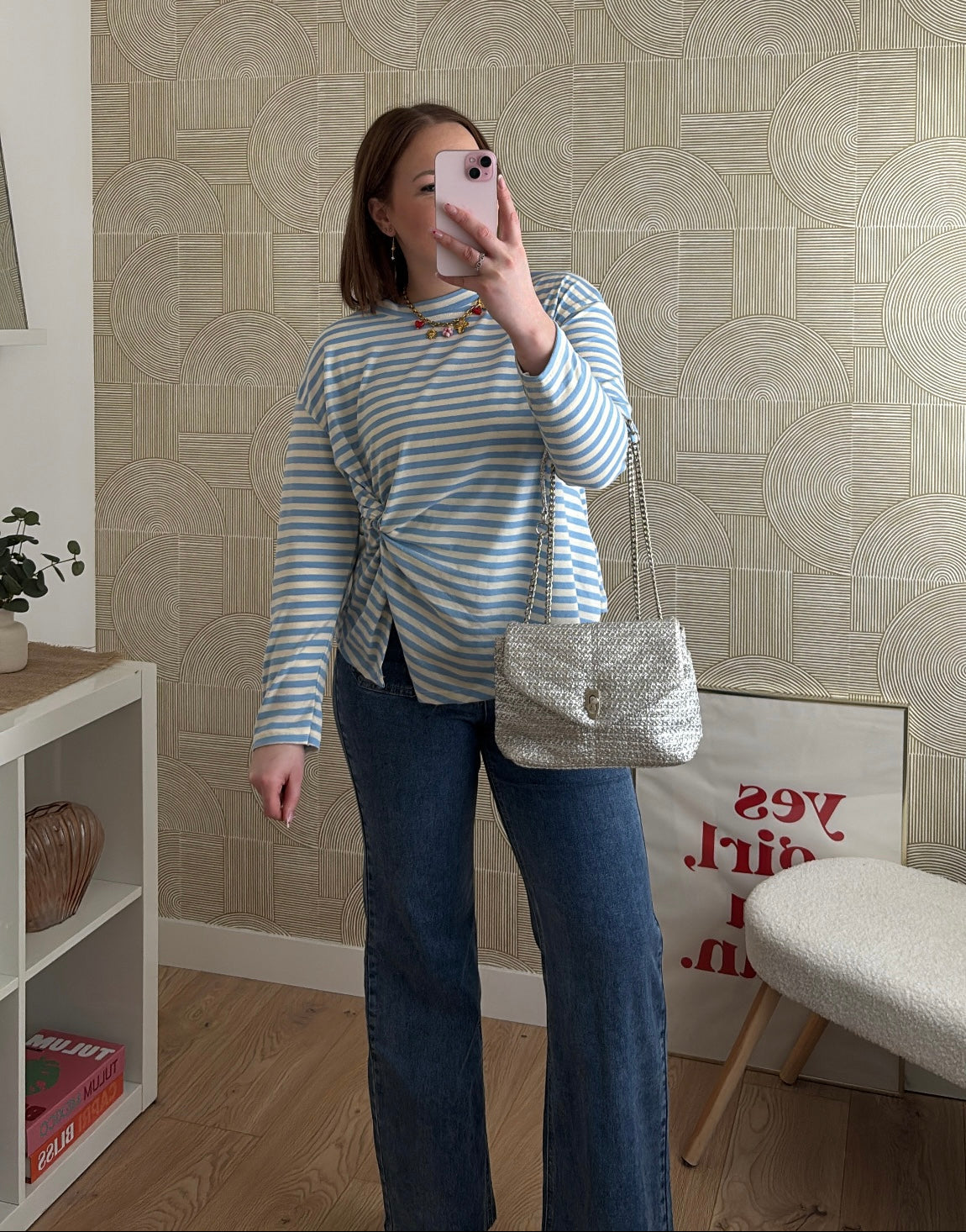 Top marinière drapé bleu - JADE