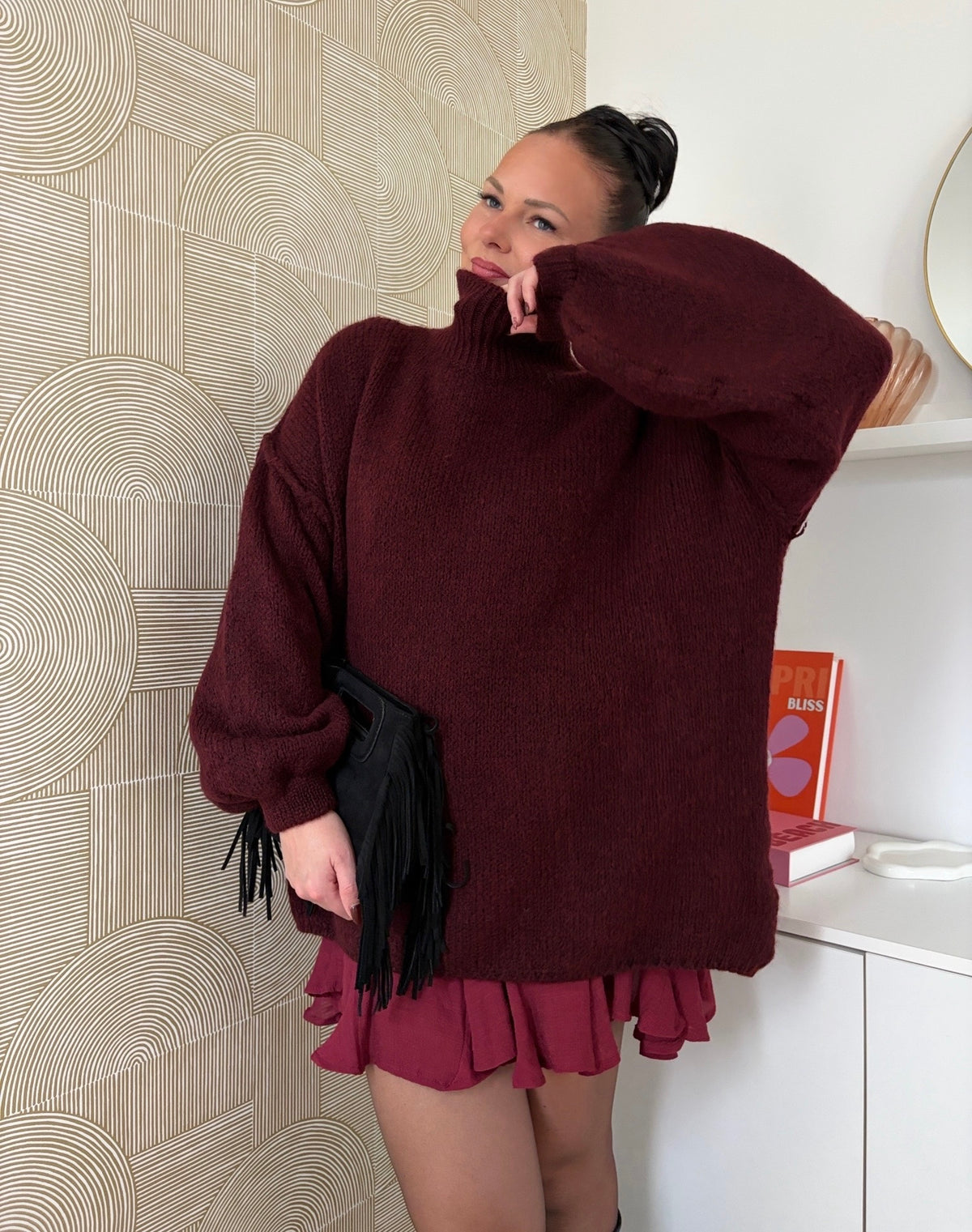 Pull oversize bordeaux - INÈS