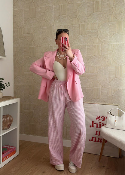 Blazer asymétrique rose - ELSA