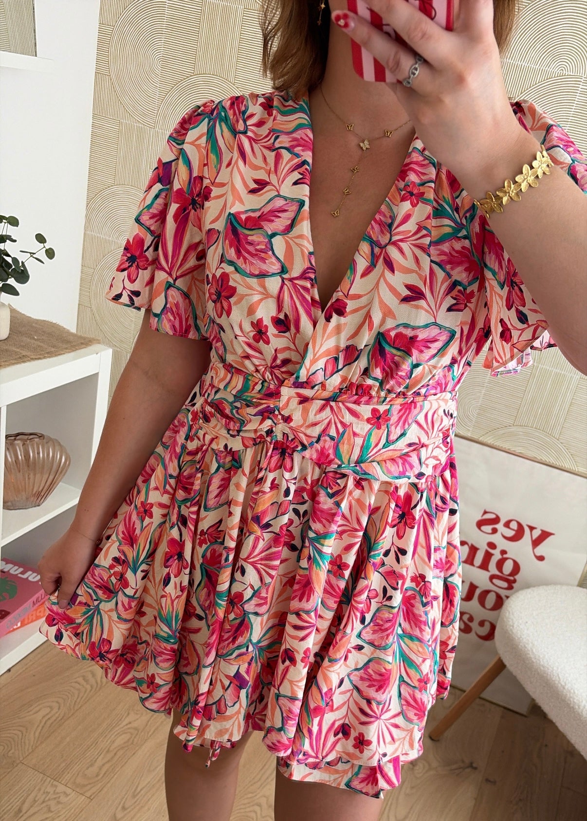 Robe courte fuchsia - JULIETTE