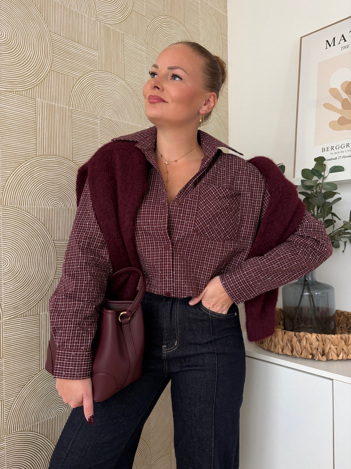 Chemisier strass burgundy - ELENA