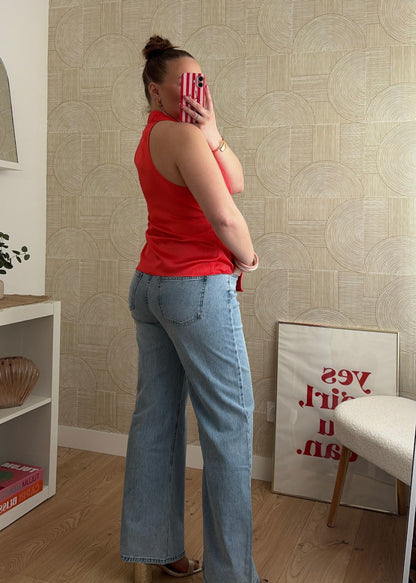 Top drapé rouge - BIJOU