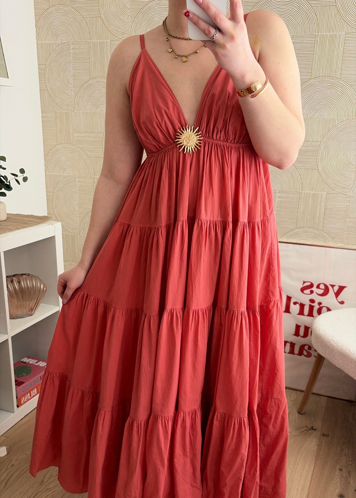 Robe longue terracotta - SUNNY