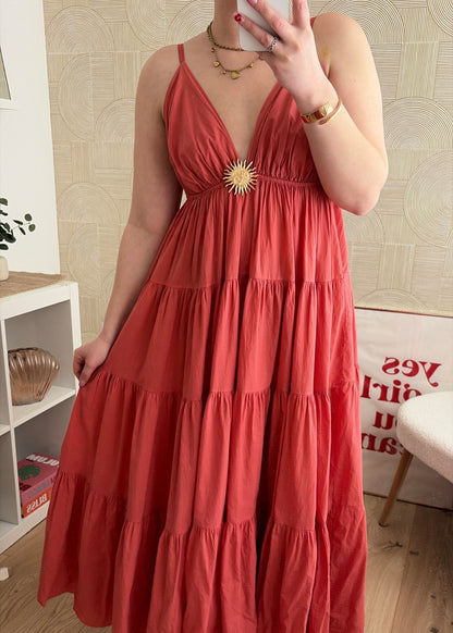 Robe longue terracotta - SUNNY