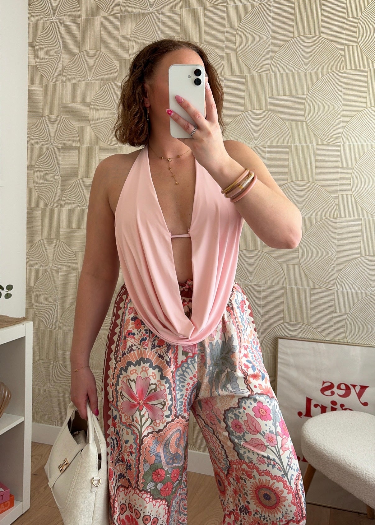 Top drapé rose baby - IVORY