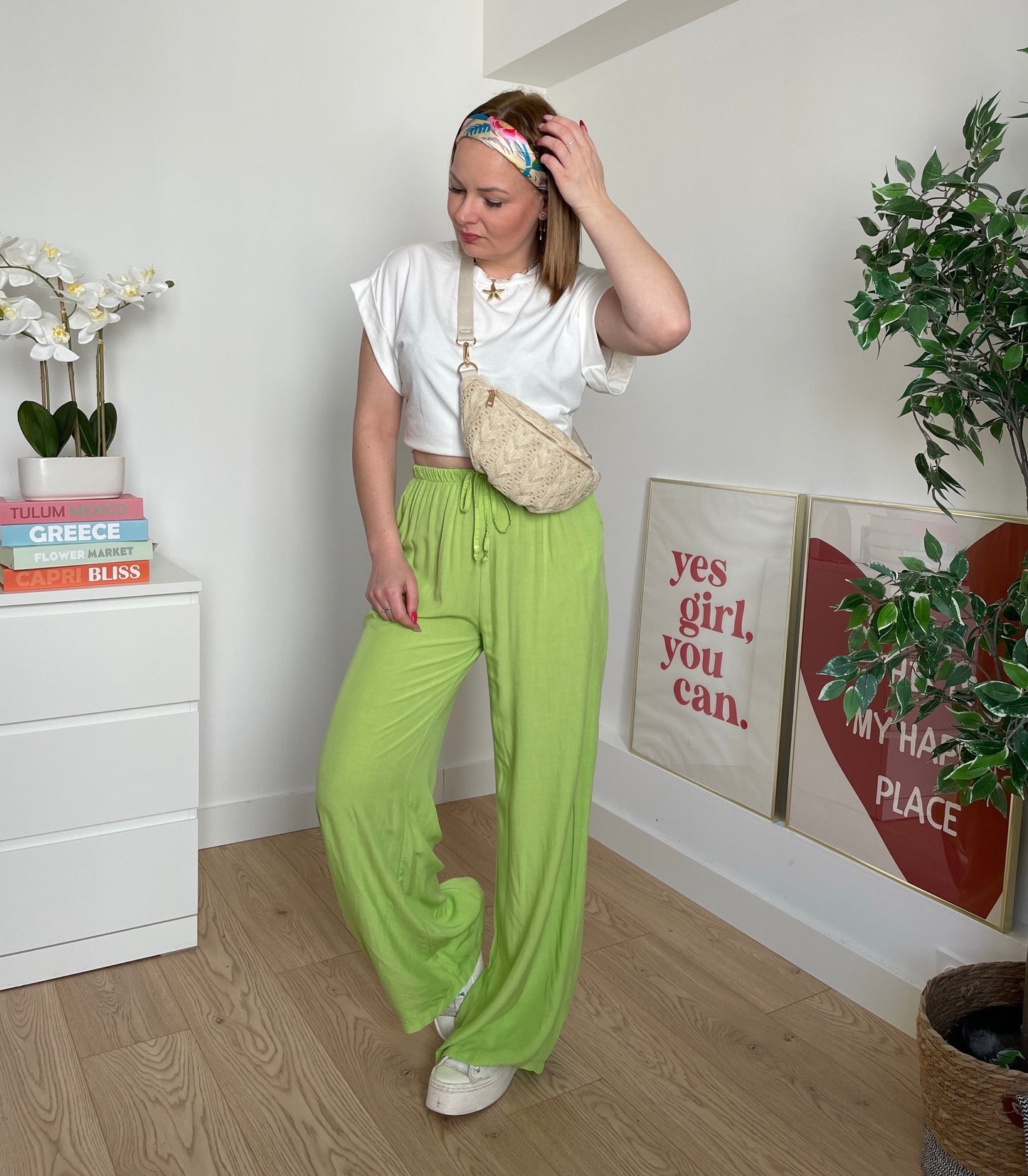 Pantalon fluide kiwi CLAIRE