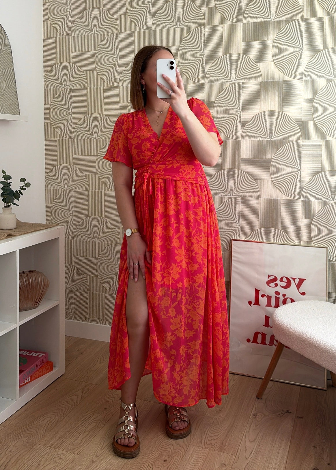 Robe longue orange - ALMA