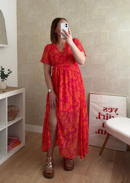 Robe longue orange - ALMA