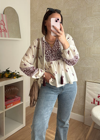 Blouse bordeaux - COLETTE