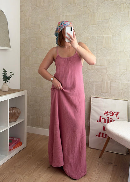 Robe longue rose - NAOMIE