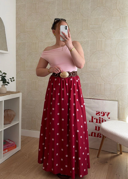 Jupe longue burgundy - POIS
