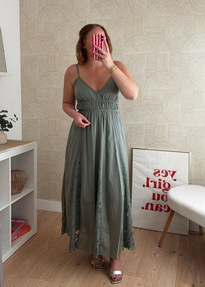 Robe longue kaki - AGATHE
