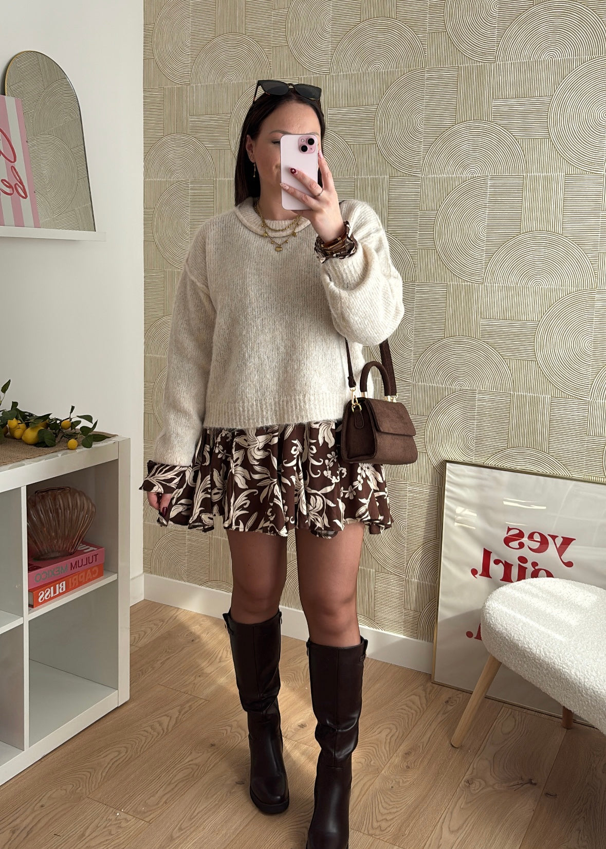 Robe patineuse marron - NADYAH