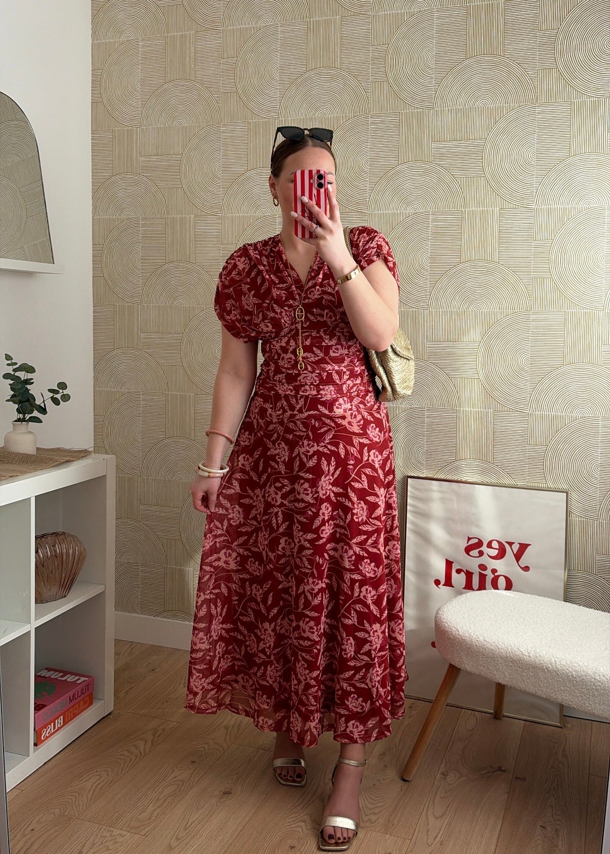Robe drapée longue - TERRACOTTA