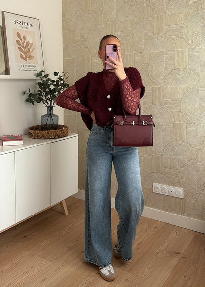 Top dentelle bordeaux - LINA