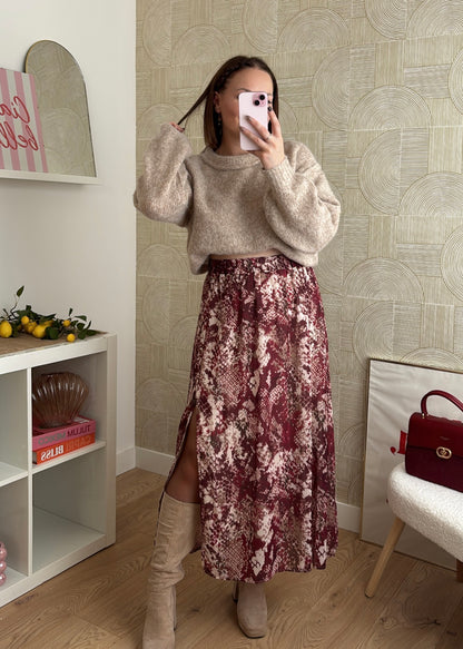 Pull à surpiqûres - TAUPE