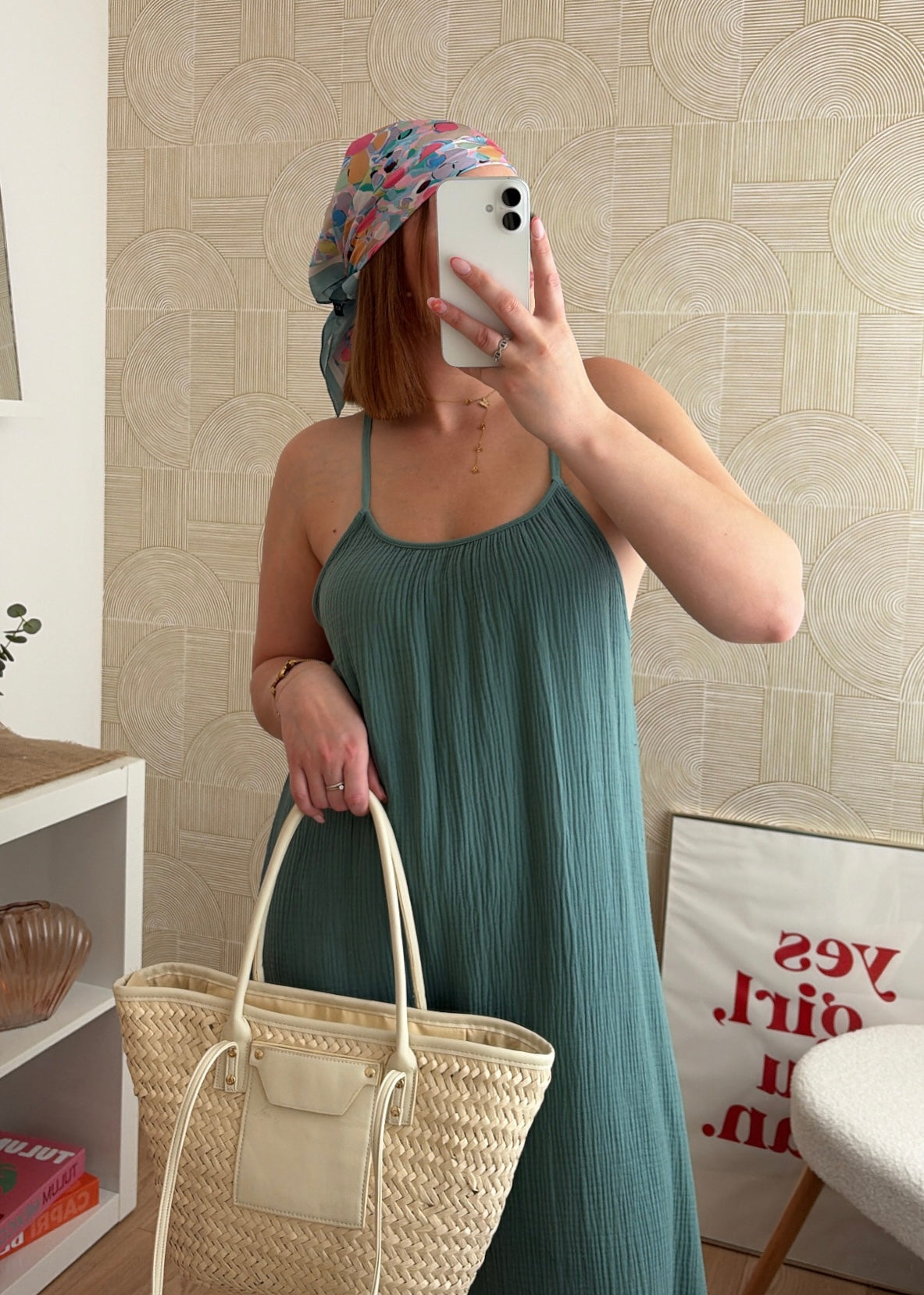 Robe longue céladon - NAOMIE