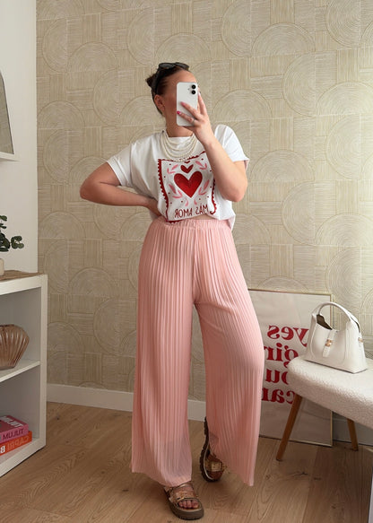 Pantalon plissé baby rose - LYNE