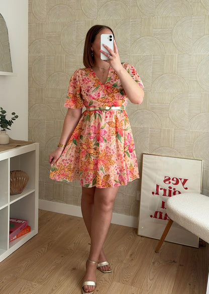 Robe courte orange - DINSA