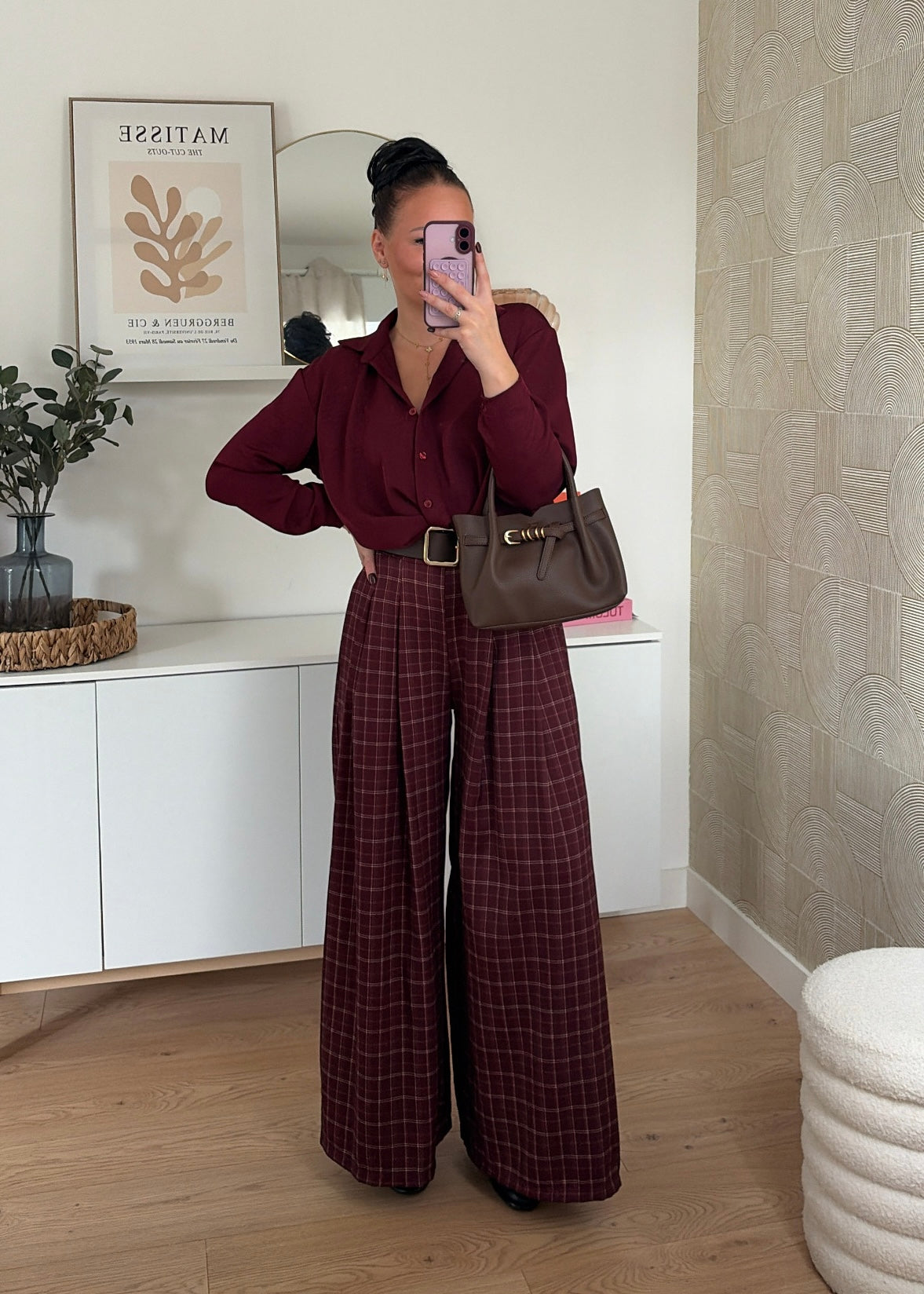 Pantalon carreaux bordeaux - PALOMA