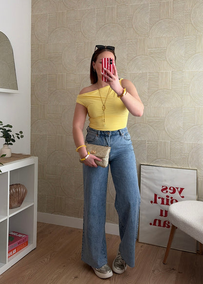 Top asymétrique jaune - LOA
