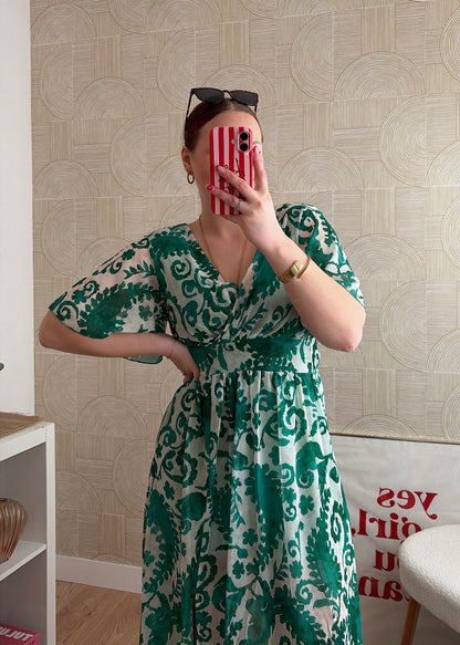 Robe longue à motifs - CLARISSE
