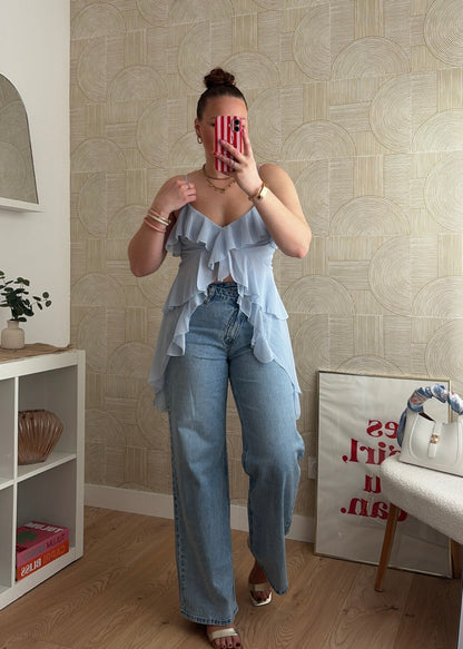 Top asymétrique bleu - PAULA