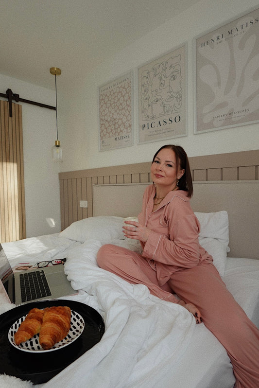 Ensemble de pyjama rose - CÔTELÉ