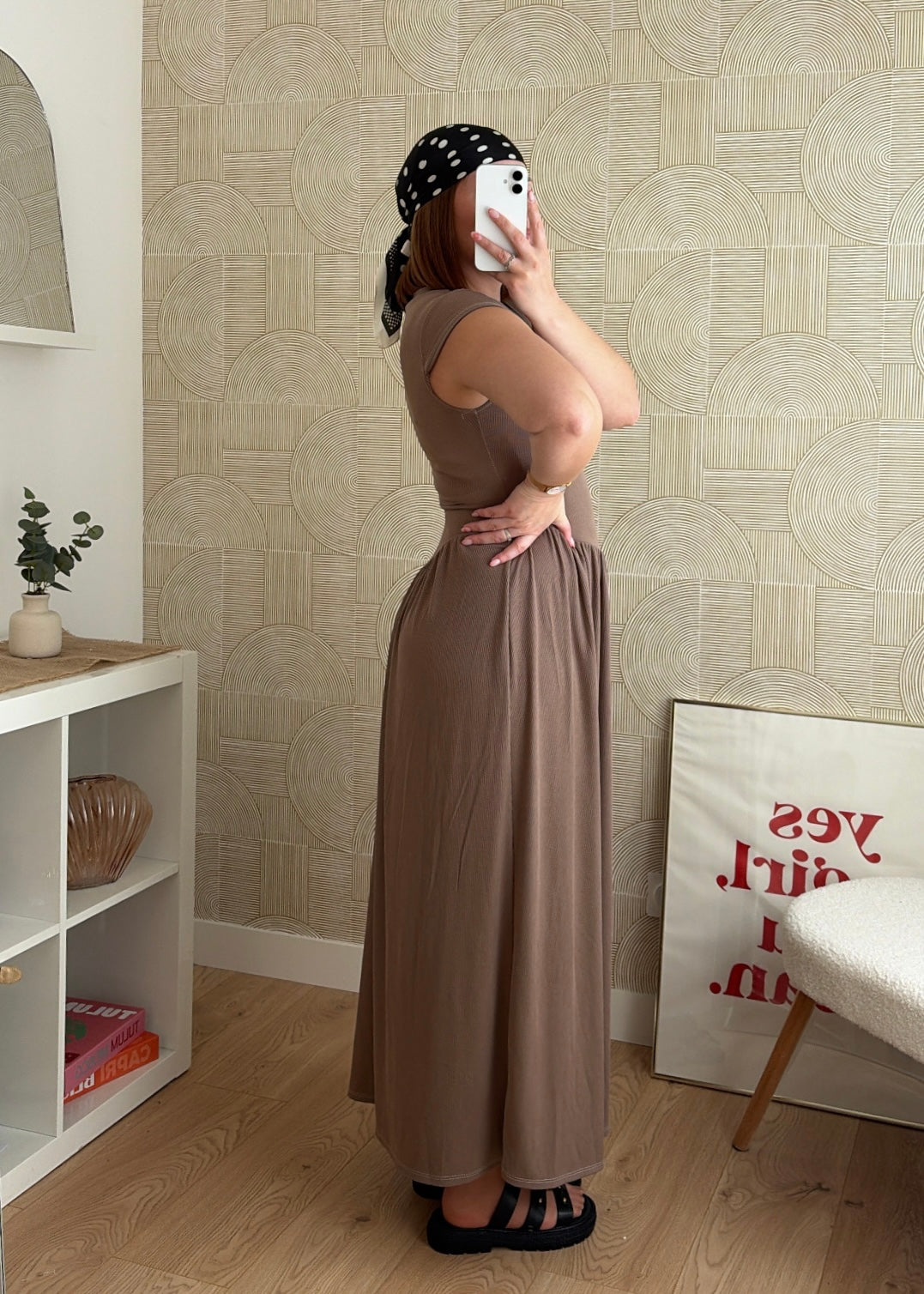 Robe longue taupe - HARMONY